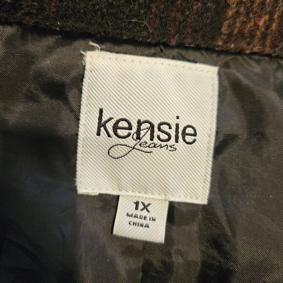 Kensie Women 1x Plaid Flannel lined Jacket Pockets Work gorpcore outdoor shacket - Picture 12 of 15